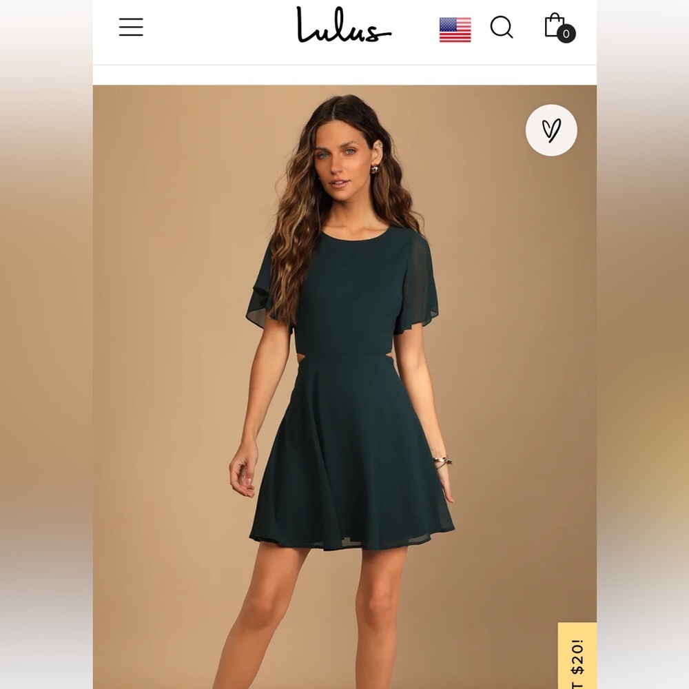 Lulus XS Emerson’s Green Skater style dress